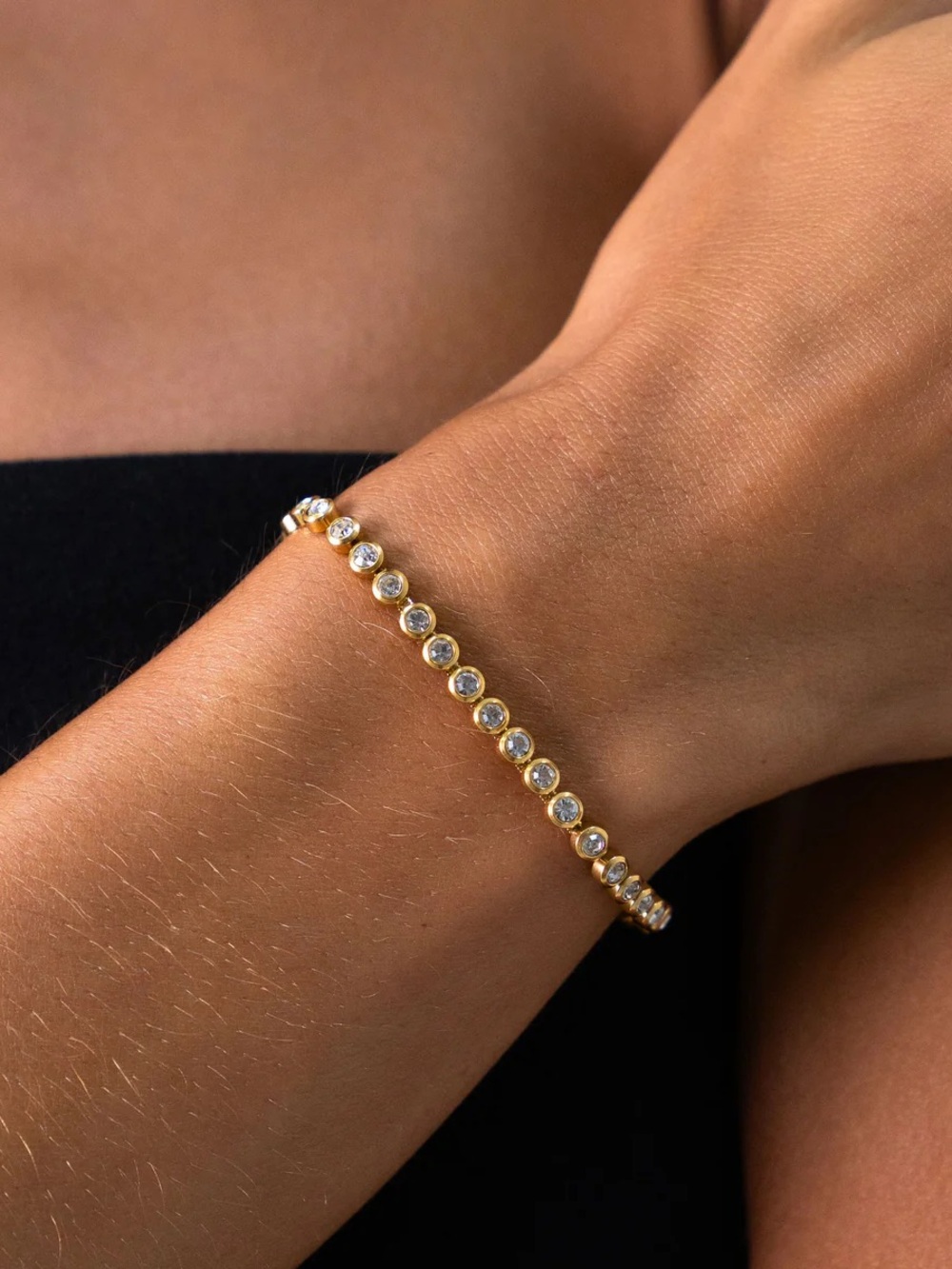 Atolea Gold Tennis Bracelet | Dainty Minimalist Jewelry | Women Jewelry